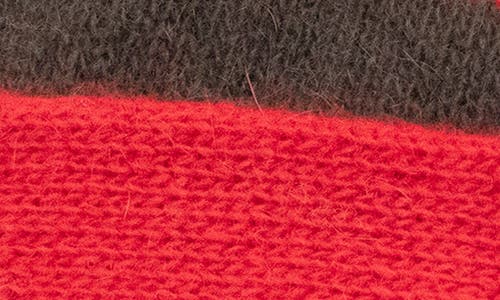 Portolano Stripe Cuff Beanie In Red