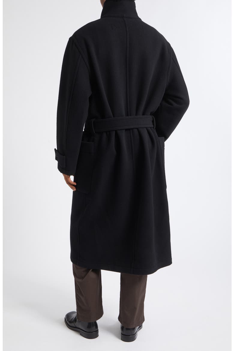 Double Face Wool Wrap Coat, Alternate, color, BLACK