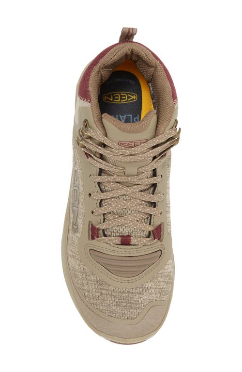 Keen Terradora Flex Mid Waterproof Hiking Boot In Plaza Taupe/windsor Wine