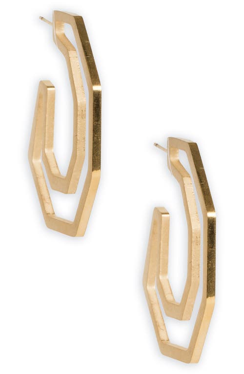 Saachi Modern Hexagon Hoop Earrings In Gold