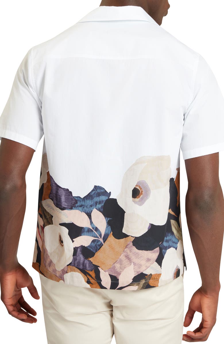 Ted Baker Moussa Floral Cotton Camp Shirt, Alternate, color, White