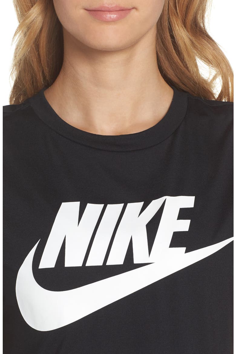 Sportswear Crop Top, Alternate, color, BLACK/ WHITE