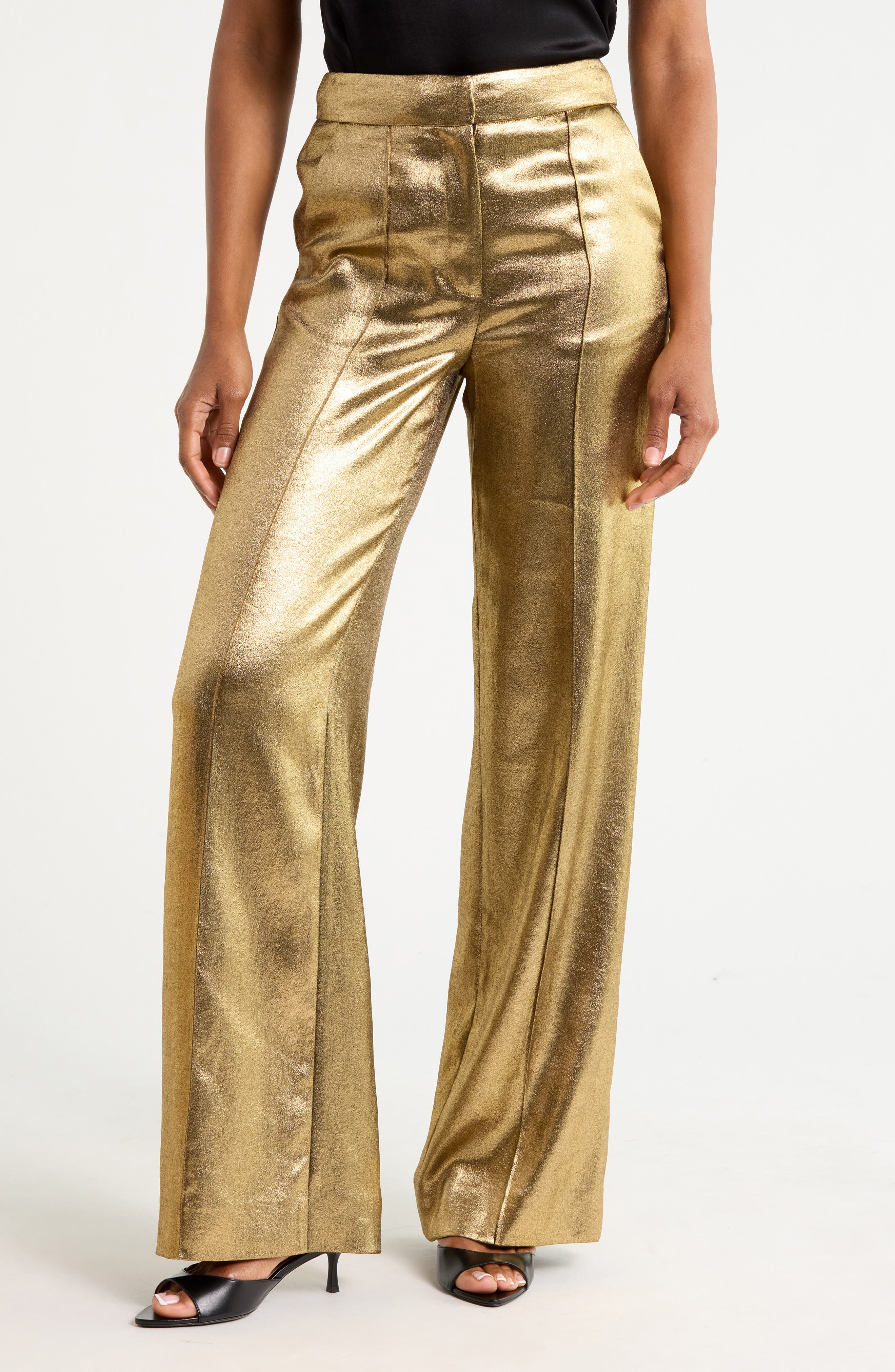 Millicent Metallic High Waist Wide Leg Pants
