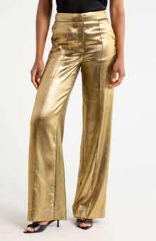 Millicent Metallic High Waist Wide Leg Pants