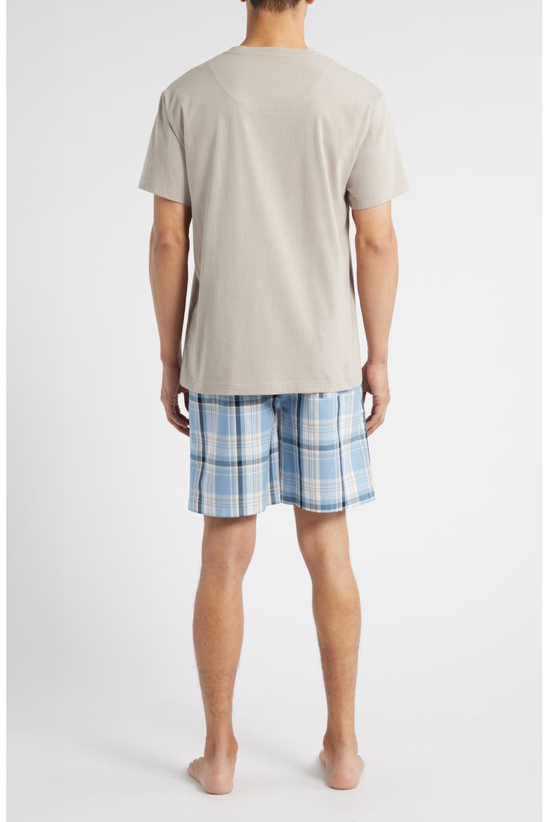 Cozy Pajama T-Shirt & Woven Cotton Shorts Set, Alternate, color, CHAMBRAY
