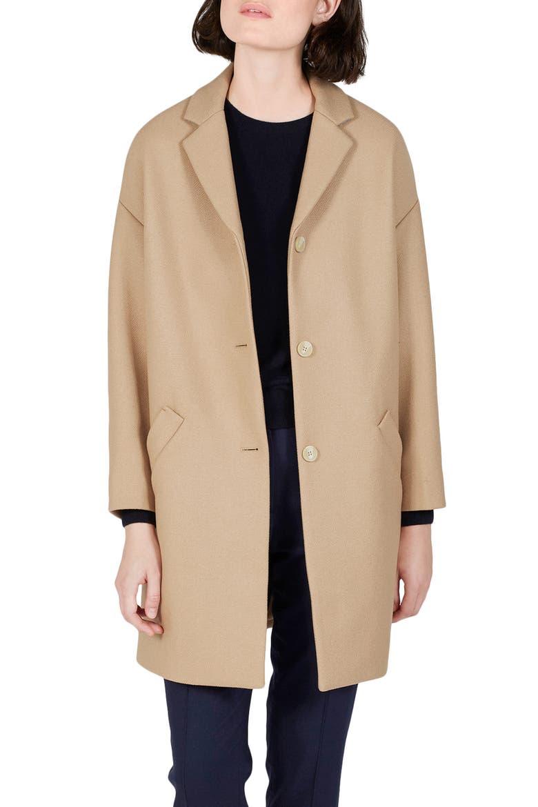 The Cocoon Wool Blend Coat, Main, color, CAMEL
