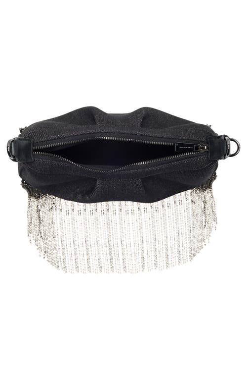 Stuart Weitzman Crescent Crystal Fringe Crossbody Bag