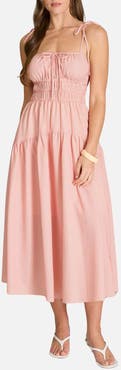 Blu Pepper Stripe Tiered Midi Sundress
