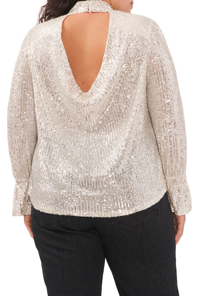 Drape Back Sequin Top, Alternate, color, CHAMPAGNE