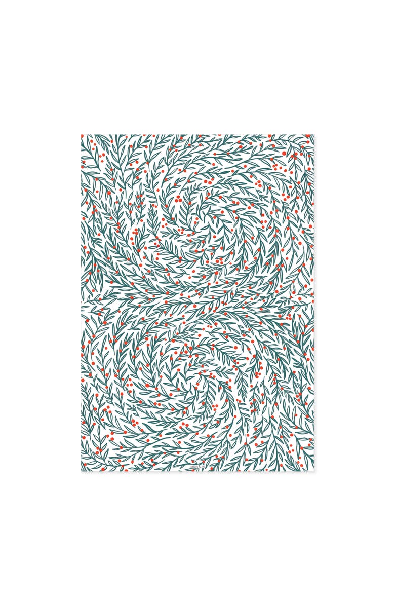 Ramus & Co Two-Sided "Wreath Swirl" Heavyweight Christmas/Holiday Gift Wrap, Alternate, color, Multicolored