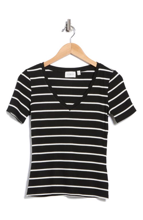 Cyrus Stripe V-neck Top In Multi