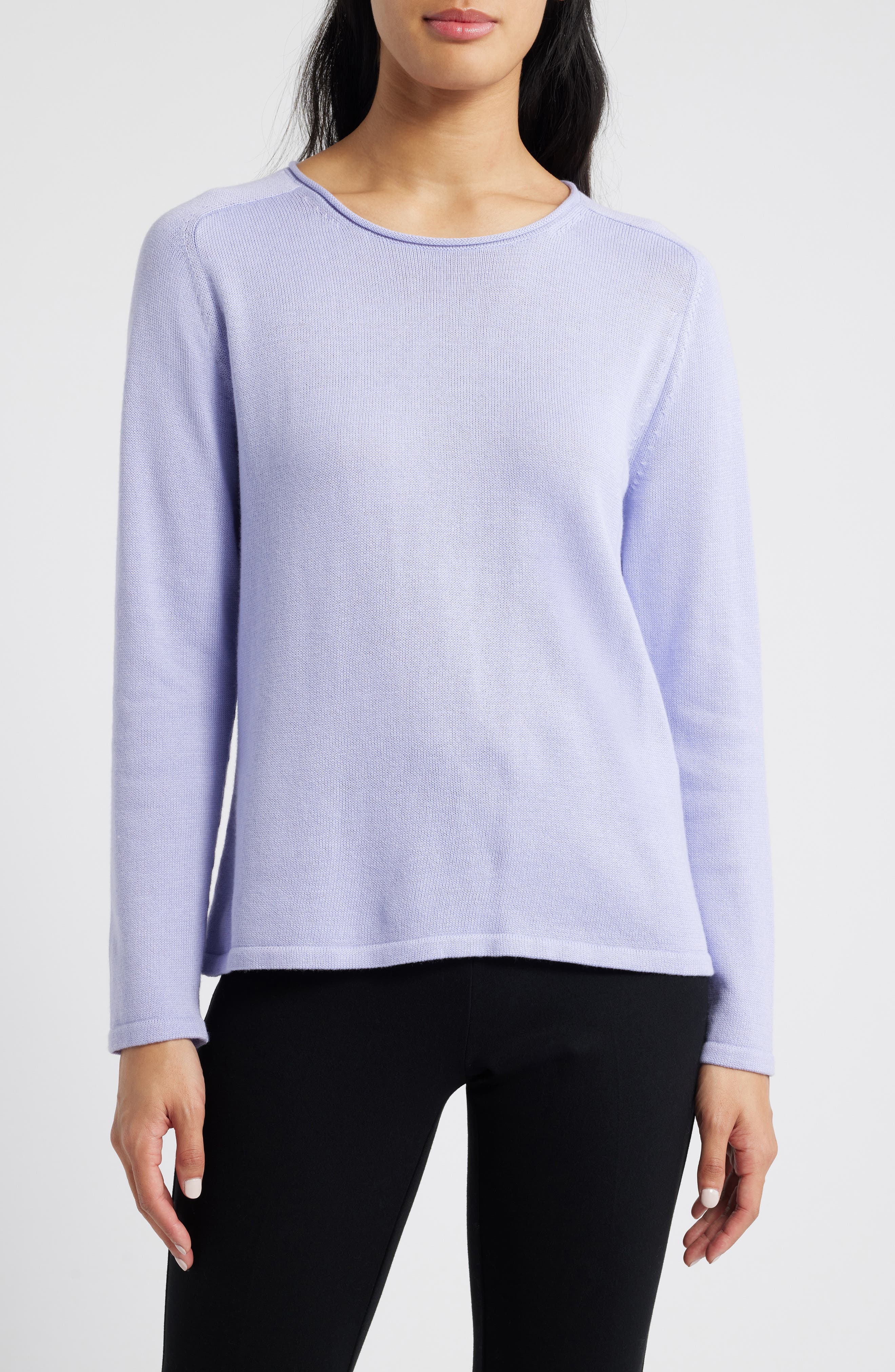 Eileen Fisher Raglan Sleeve Organic Cotton Blend Sweater