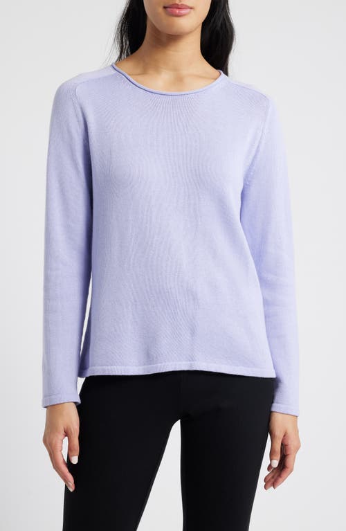 Eileen Fisher Raglan Sleeve Organic Cotton Blend Sweater in Petal 