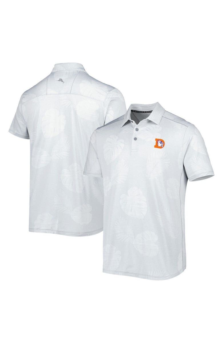 Tommy Bahama Men's Tommy Bahama Gray Denver Broncos Throwback Delray Frond IslandZone Polo, Main, color, 