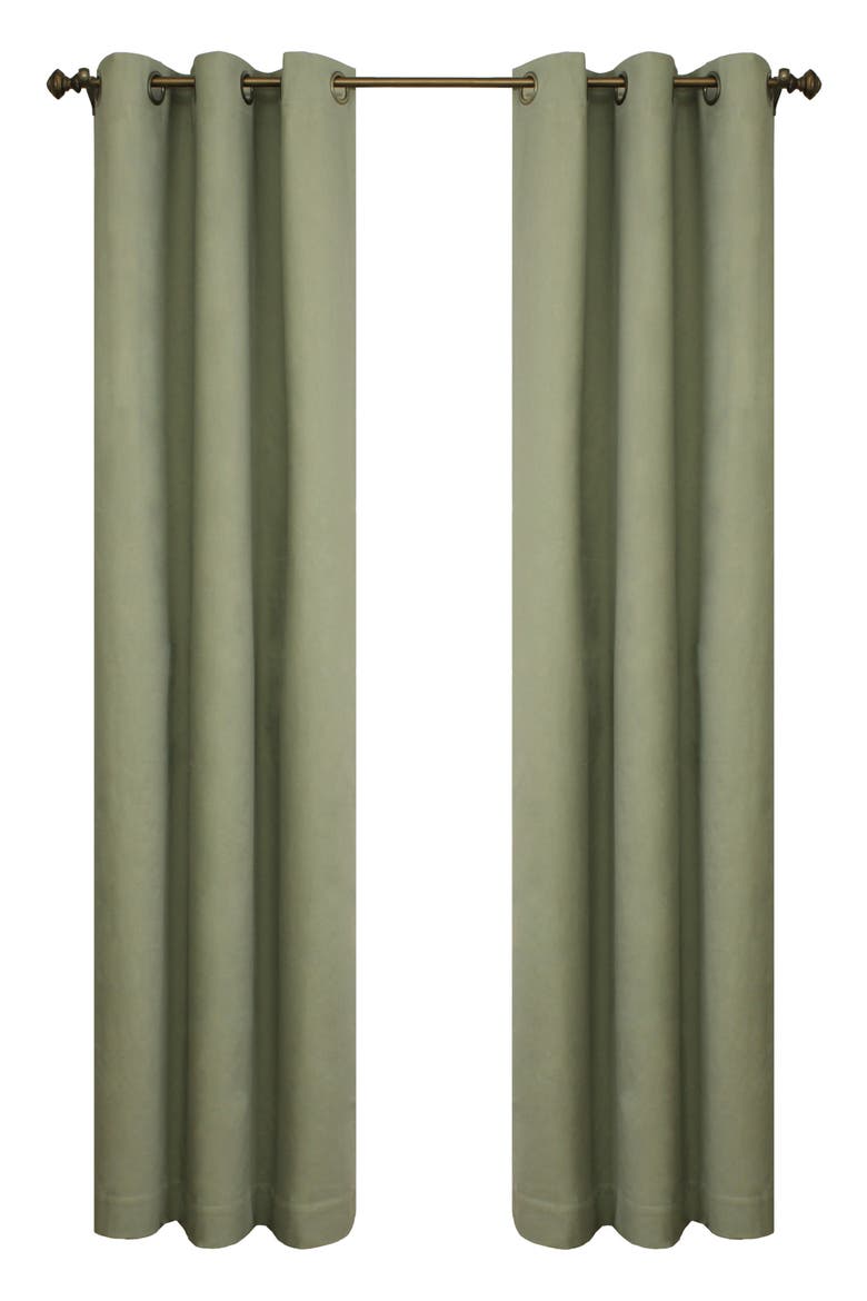 Set of 2 Cotton Curtain Panels, Main, color, SAGE