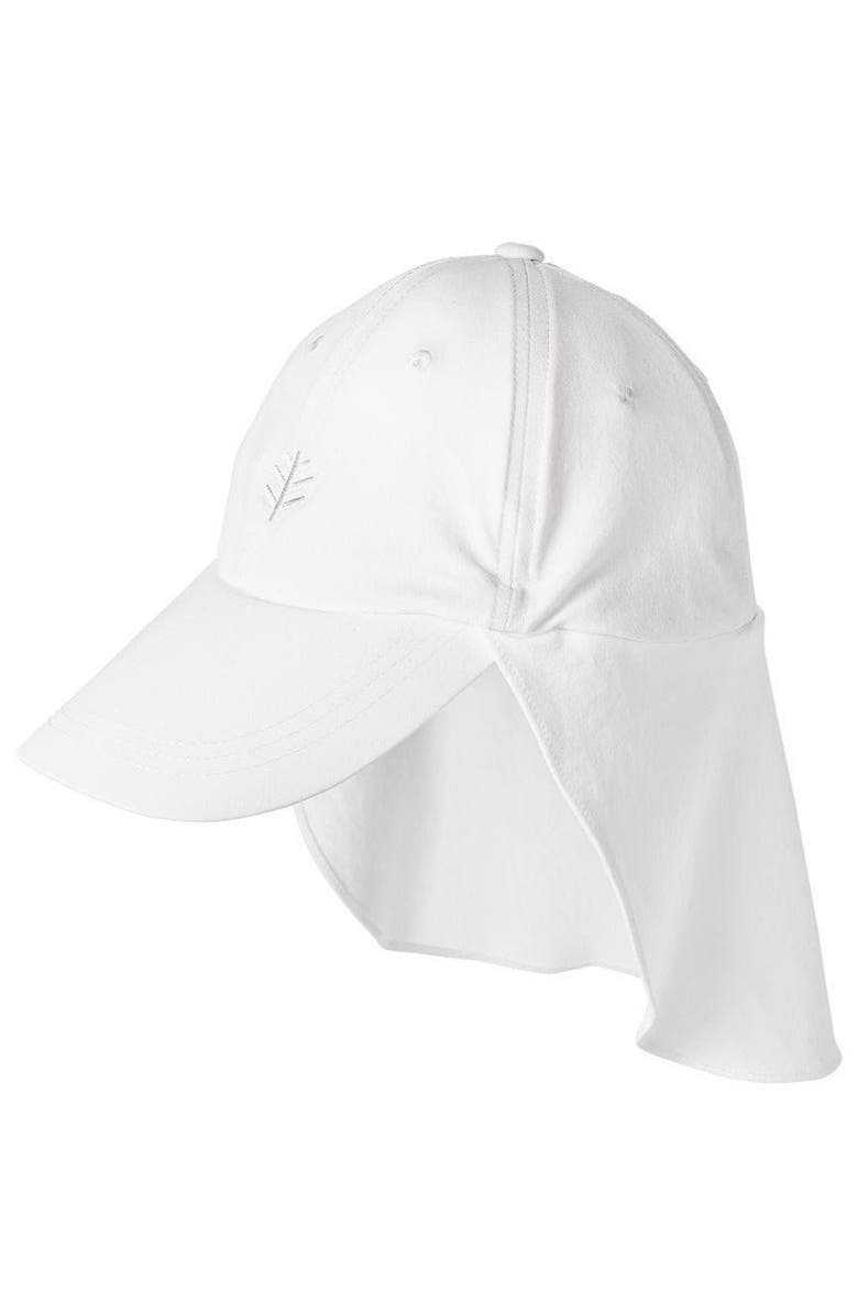 Coolibar Pool Cap with Neck Drape - UPF 50+ Sun Protection - Hayden, Main, color, White
