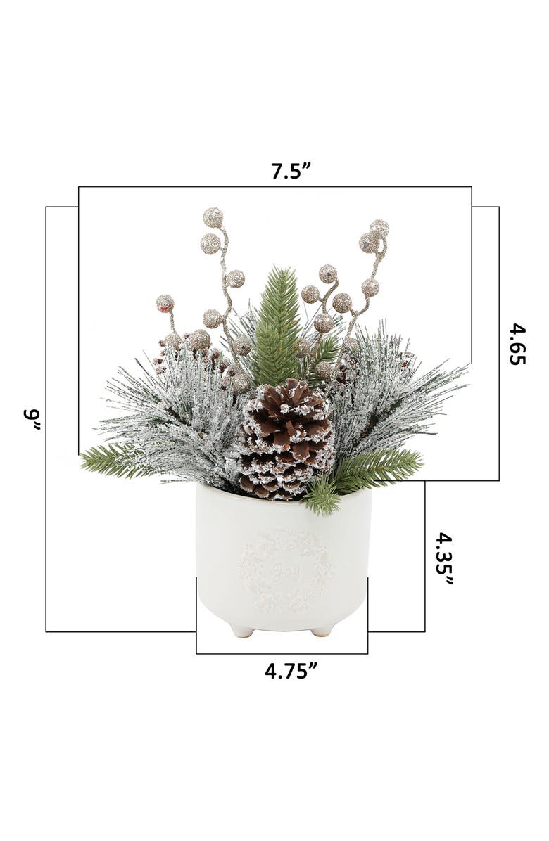 FLORA BUNDA Joy Wreath Christmas Mix Tabletop Decor, Alternate, color, Ivory