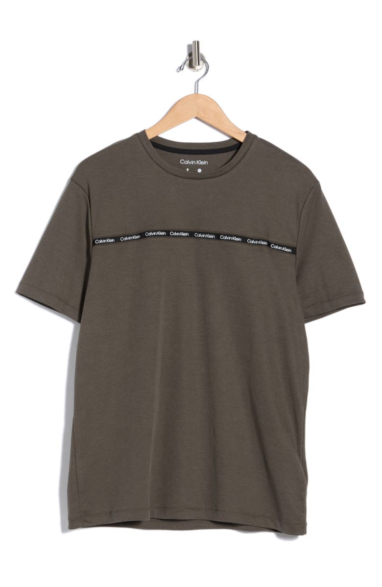 Calvin Klein Logo Tape Performance T-Shirt, Alternate, color, Beluga