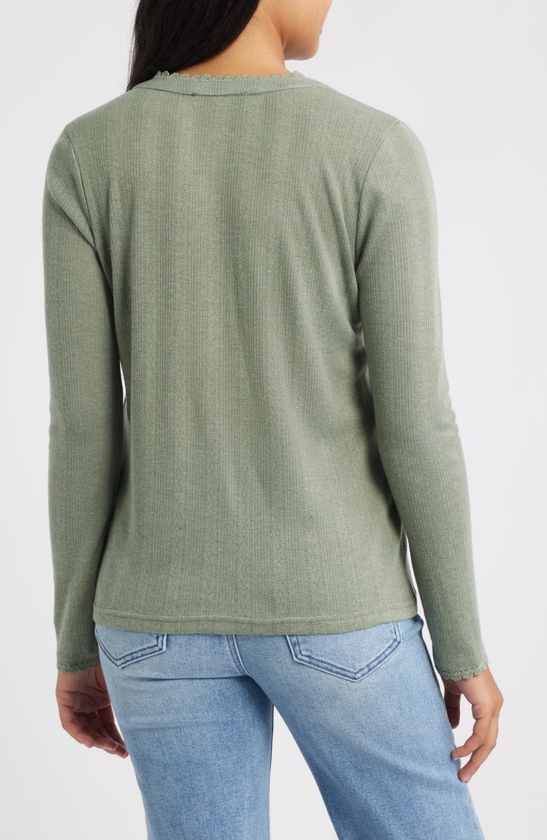 GIBSONLOOK Ava Lace Henley Top, Alternate, color, Sea Spray