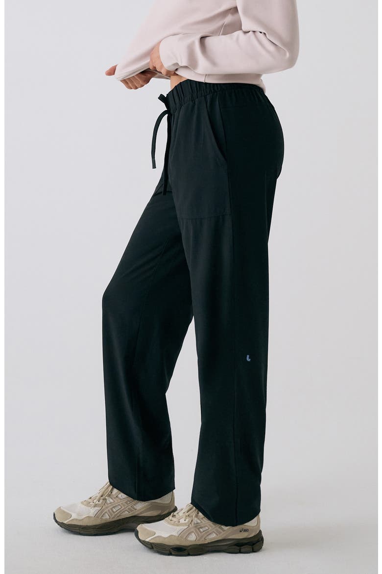 Olivie Straight Leg Pants, Alternate, color, BLACK