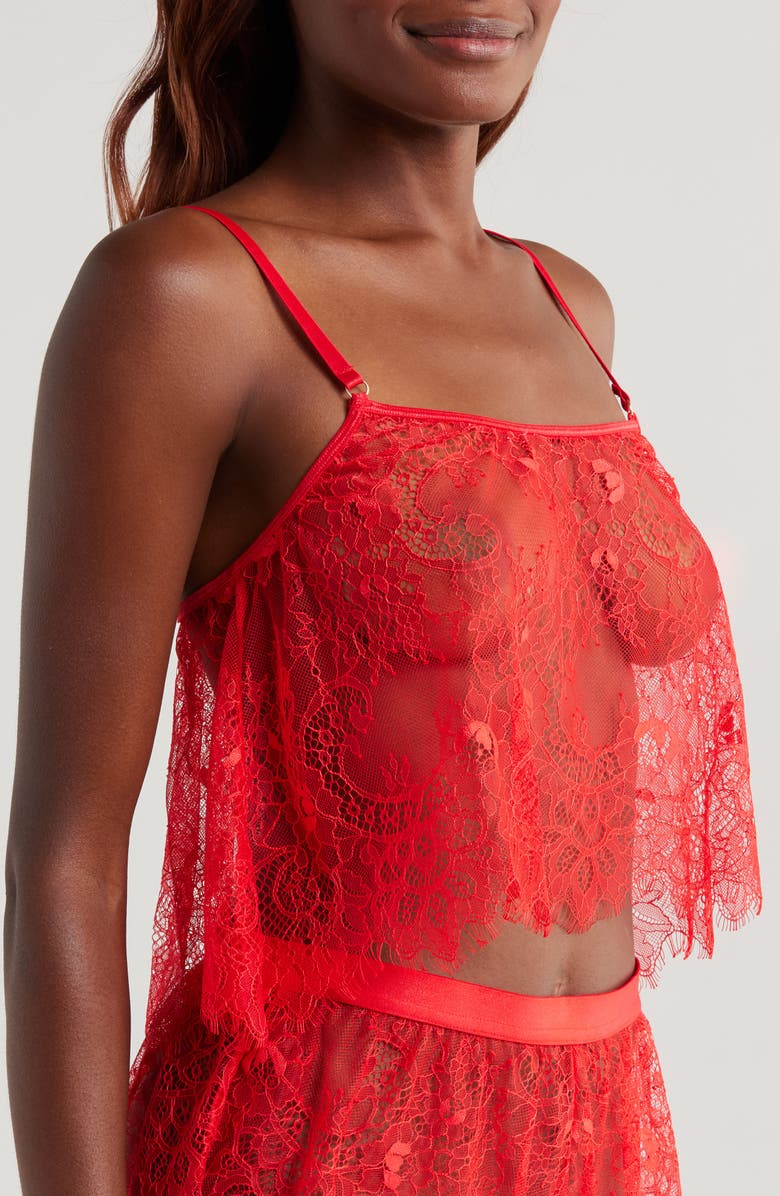 KILO BRAVA Lace Crop Cami, Alternate, color, Classic Red