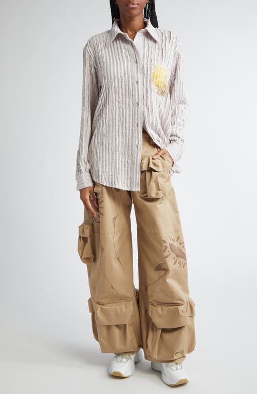 COLLINA STRADA COLLINA STRADA STONE FLOWER DRIP CONVENTION BUTTON-UP SHIRT
