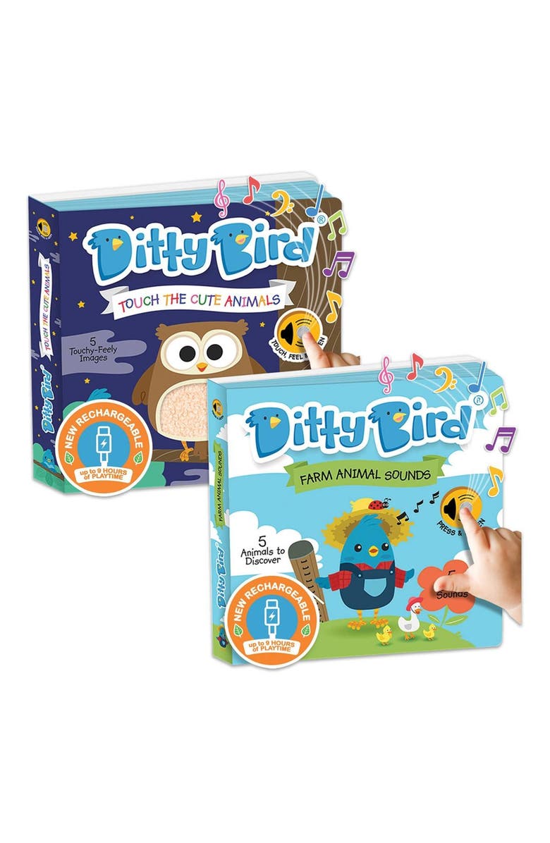 Ditty Bird Farm Animal and Cute Animal Sound Books - Set of 2, Main, color, Multicolor