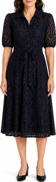 Nanette Lepore Stretch Lace Short Sleeve Shirtdress