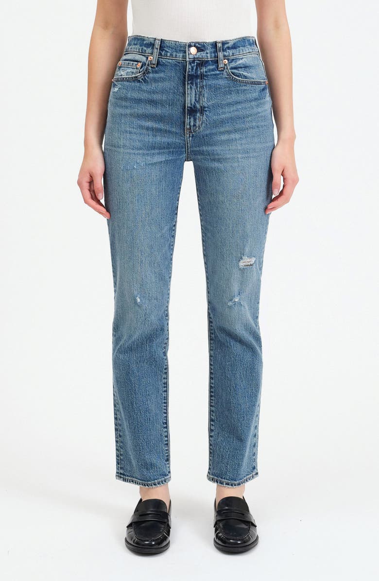 DAZE Smarty Pants High Waist Ankle Slim Straight Leg Jeans, Main, color, Brooklyn Vintage