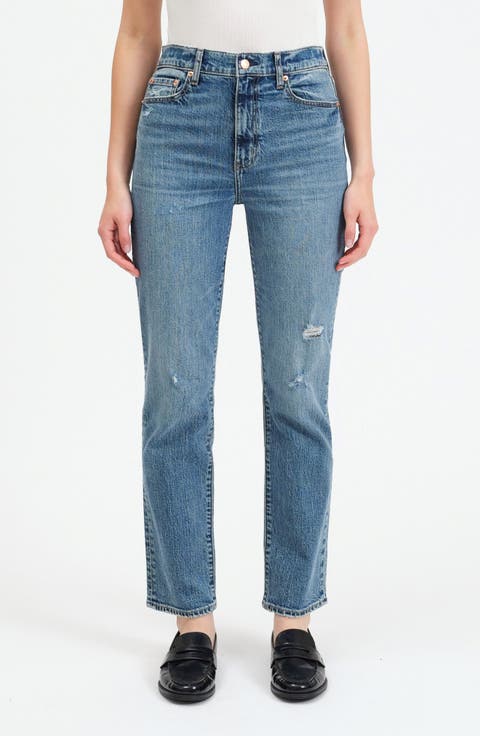 Smarty Pants High Waist Ankle Slim Straight Leg Jeans