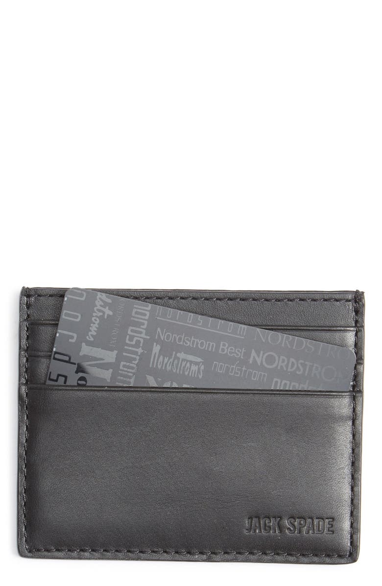 Jack Spade 'Grant' Leather Card Holder, Main, color, 