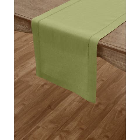 Linen Table Runner for Dining Table, Holiday and Everyday Table Decor - Classic Hemstitch