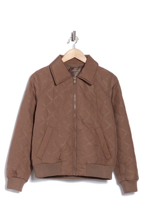 Bernardo Diamond Quilted Bomber Jacket In Pink