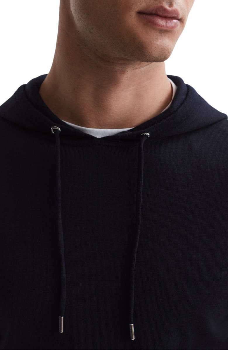 Reiss Holland Solid Wool Hoodie, Alternate, color, Black