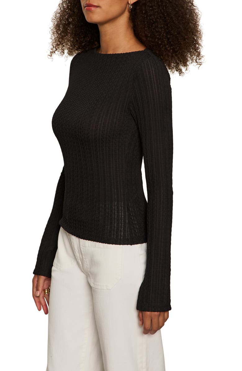 Sanctuary Boat Neck Rib Top, Alternate, color, Black