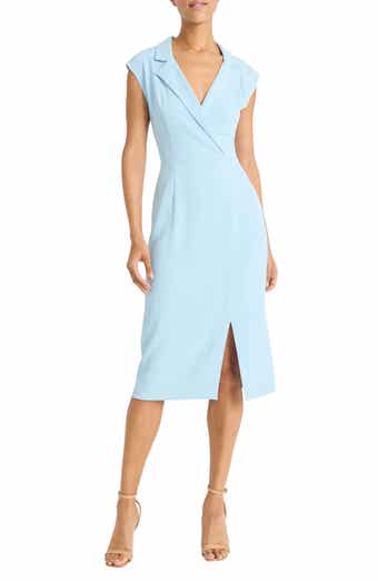 Maggy London Notch Lapel Sheath Midi Dress