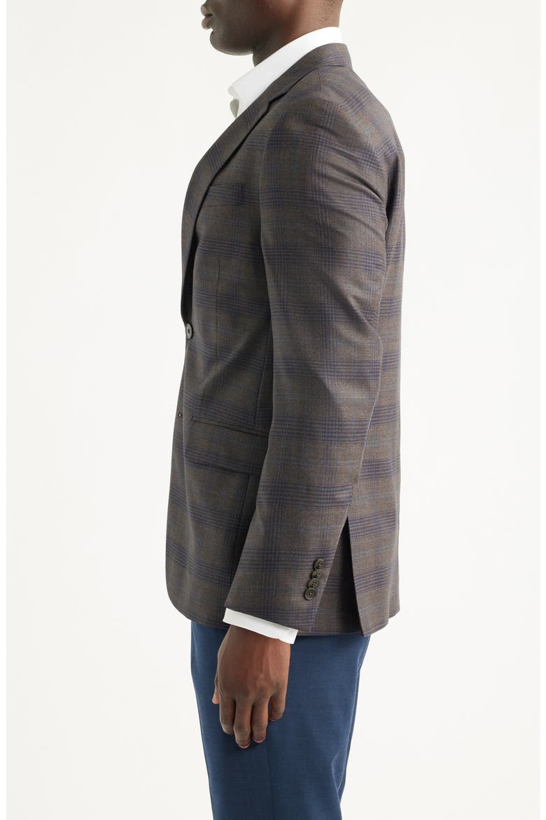 Flynn Classic Fit Brown Plaid Wool Sport Coat, Alternate, color, BROWN