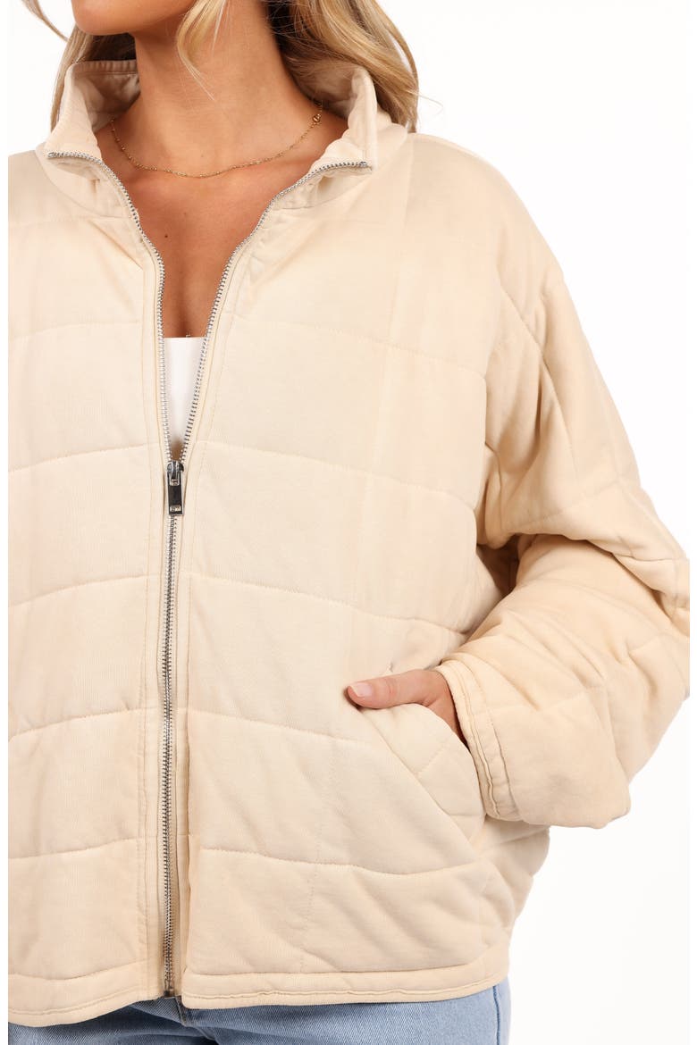 Alegra Quilted Cotton Blend Jacket, Alternate, color, CREAM