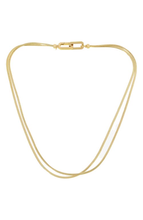 Shop Allsaints Layered Snake Chain Collar Necklace In Gold