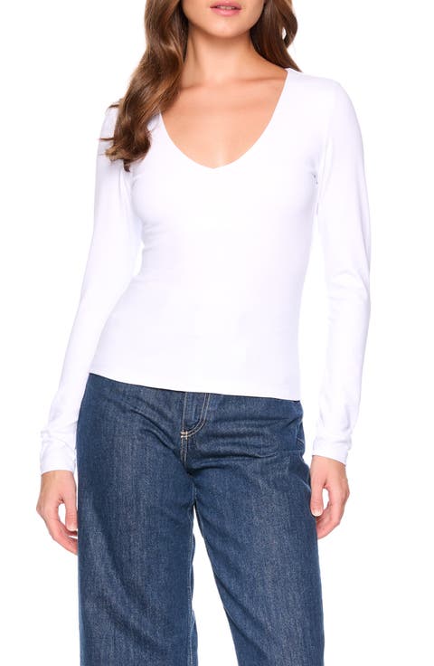V-Neck Long Sleeve Top