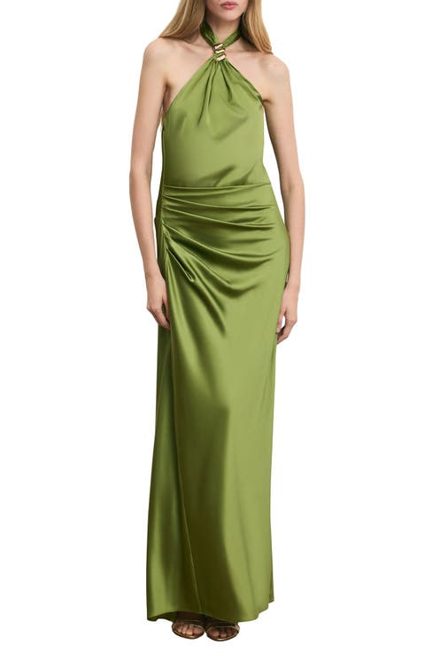 Izaren Halter Neck Silk Blend Dress