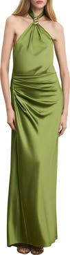 Veronica Beard Izaren Halter Neck Silk Blend Dress