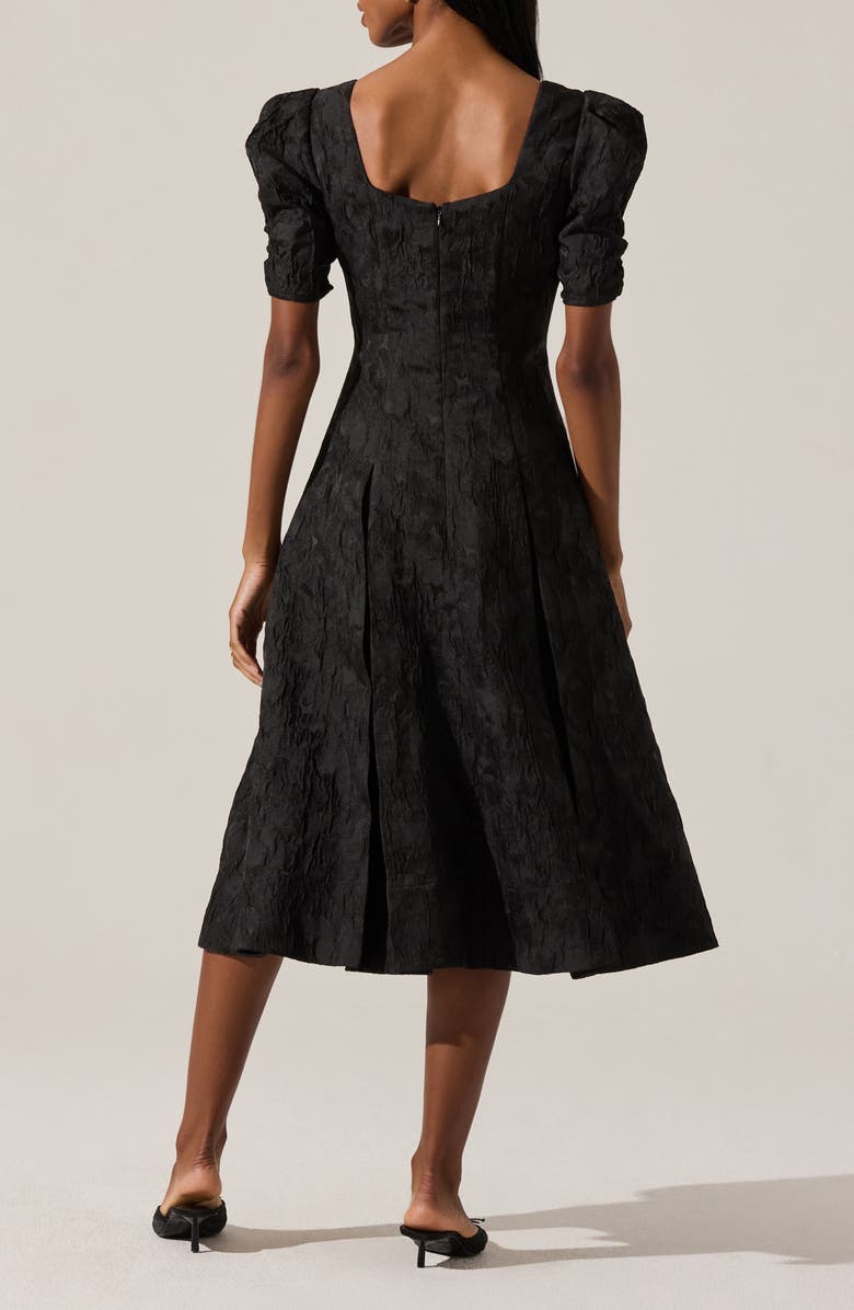 ASTR the Label Mosella Puff Sleeve Midi Dress, Alternate, color, Black