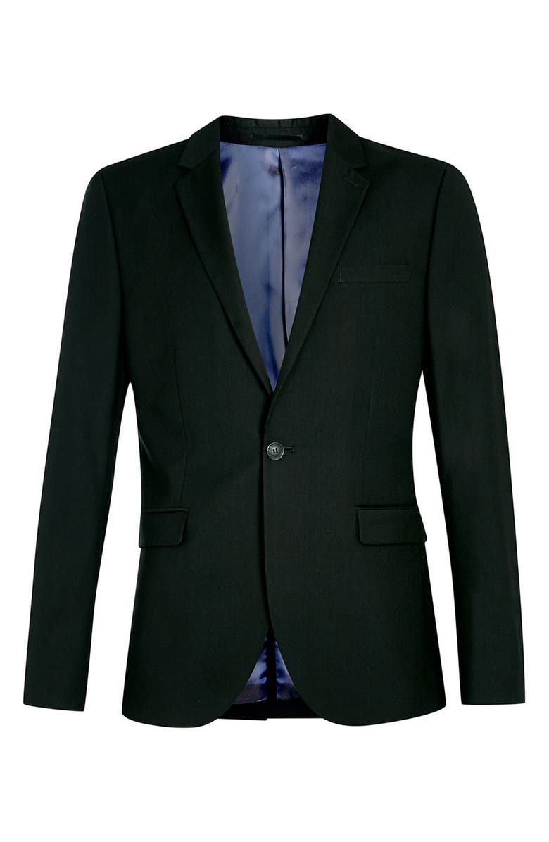 Topman Skinny Fit Black One-Button Suit Jacket, Alternate, color, 
