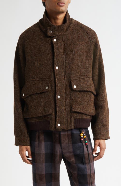 SONG FOR THE MUTE Wool Blend Flight Jacket in Brown  product