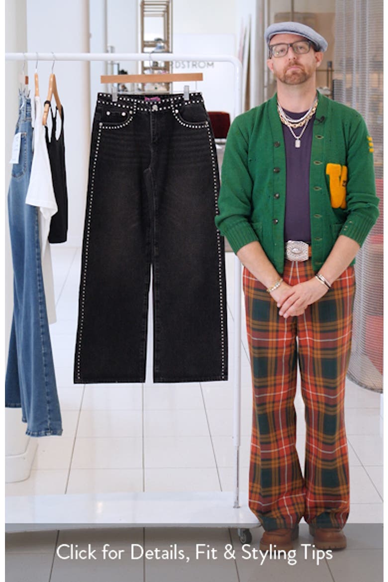 Quincy Studded Low Rise Baggy Jeans video