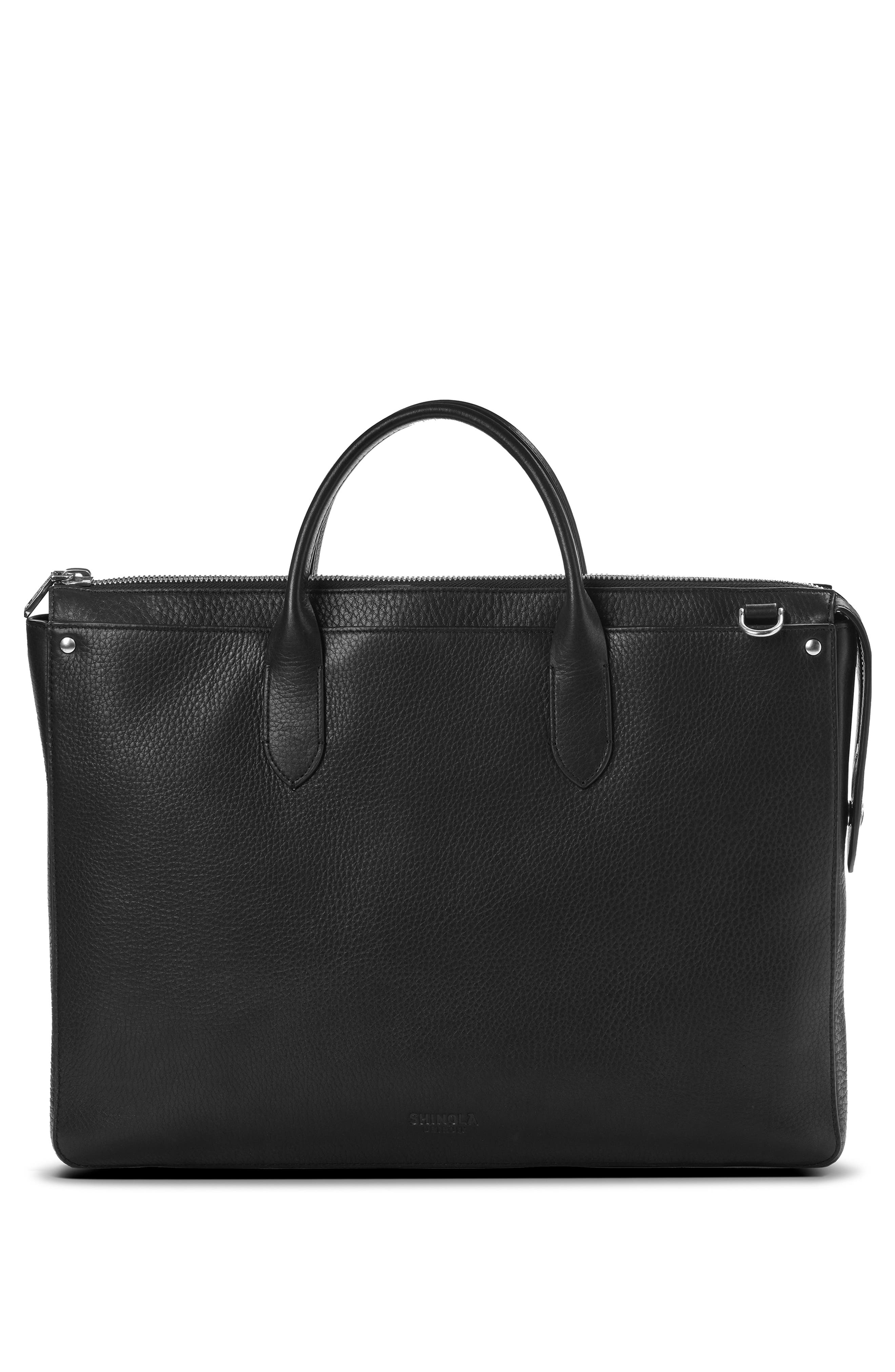 Shinola The Slim Traveler Leather Briefcase, Alternate, color, 
