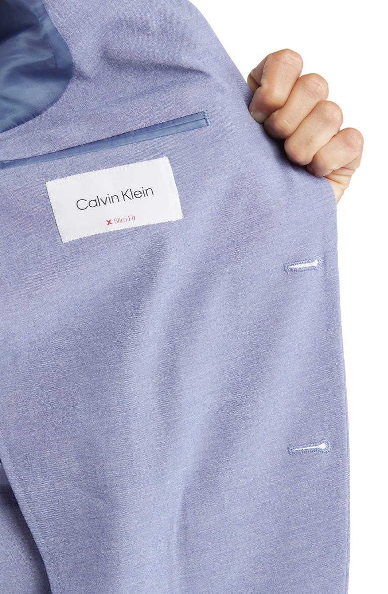 Calvin Klein Martelli Blue Heathered Two-Button Notch Lapel Suit, Alternate, color, 