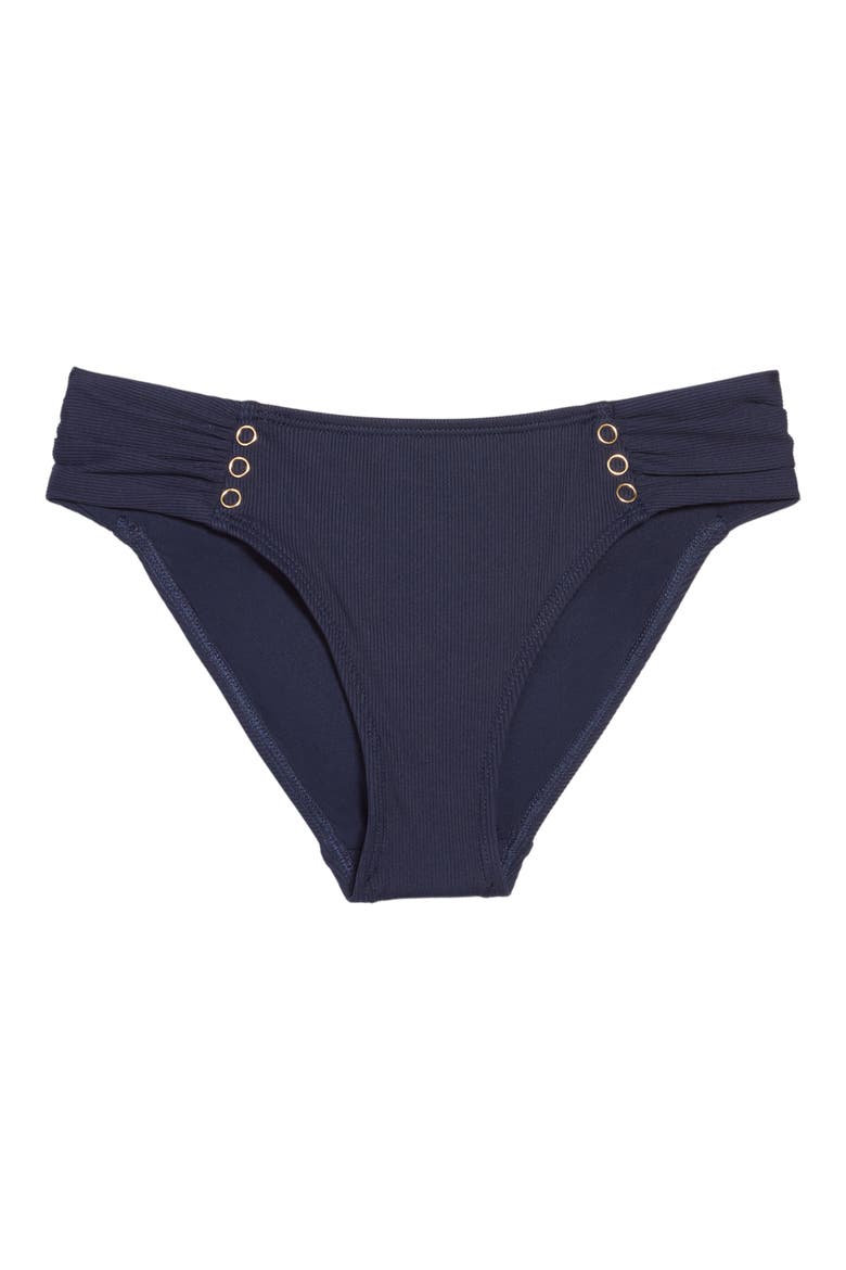 Amy Side Tab Bikini Bottoms, Alternate, color, NAVY