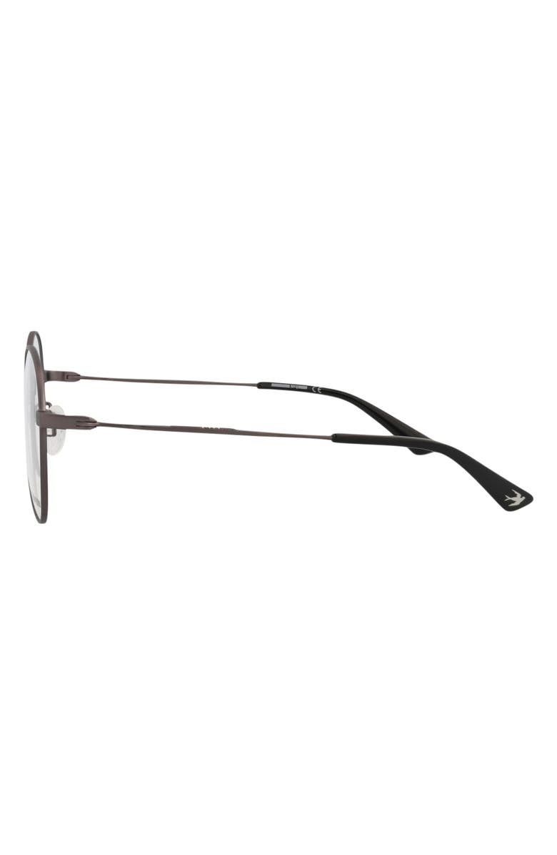 McQueen 52mm Round Optical Frames, Alternate, color, Ruthenium Transparent